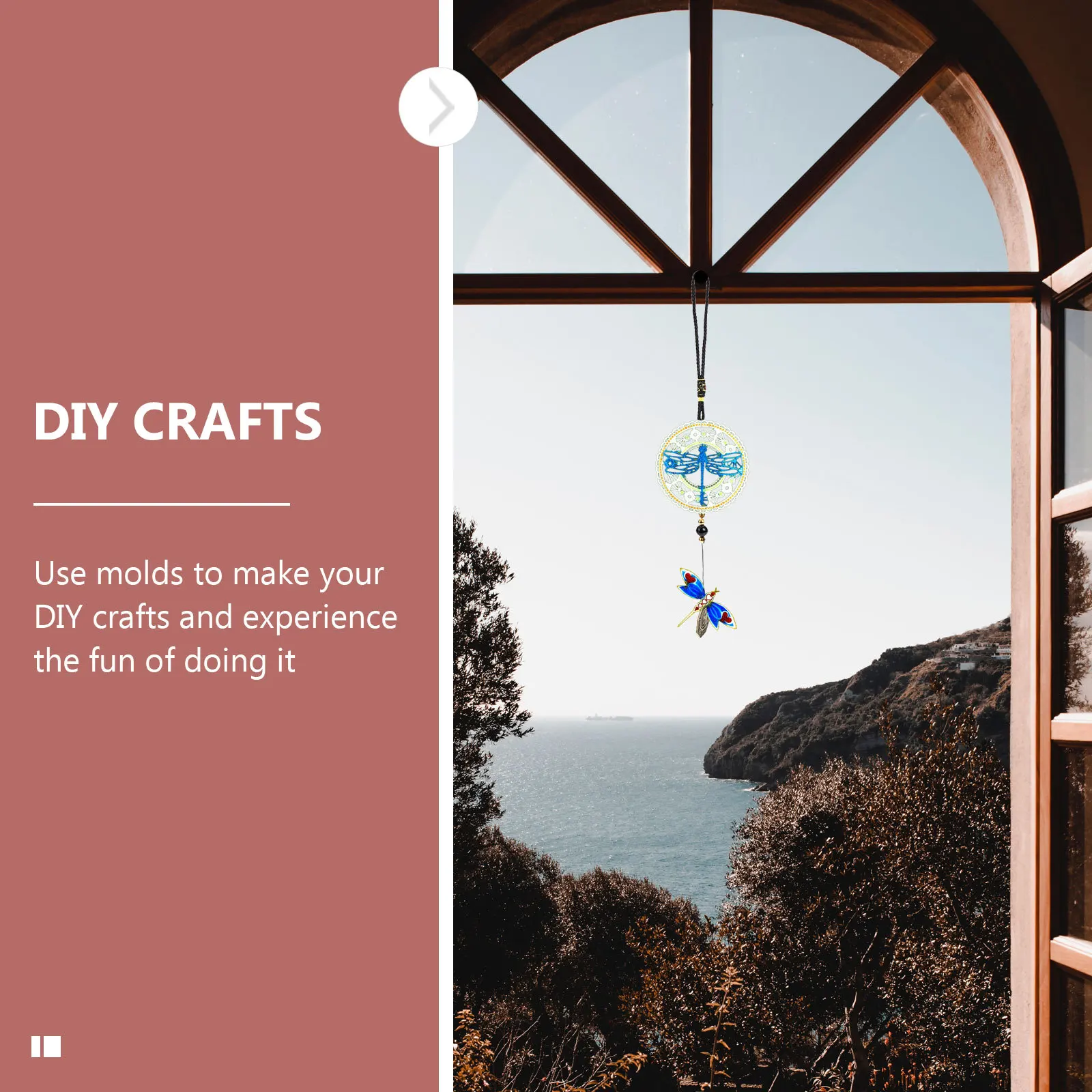 1Set Wind Chime Mold Silicone Dragonfly DIY Mold for Epoxy Resin Pendant Hanging Decor Wall Pendant Craft Kits