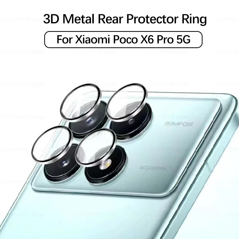For Xiaomi Poco X6 Pro Aluminium Alloy Camera Protector Case Ring Poco X 6 6Pro PocoX6Pro 5G Back Cover Lens Tempered Glass Film