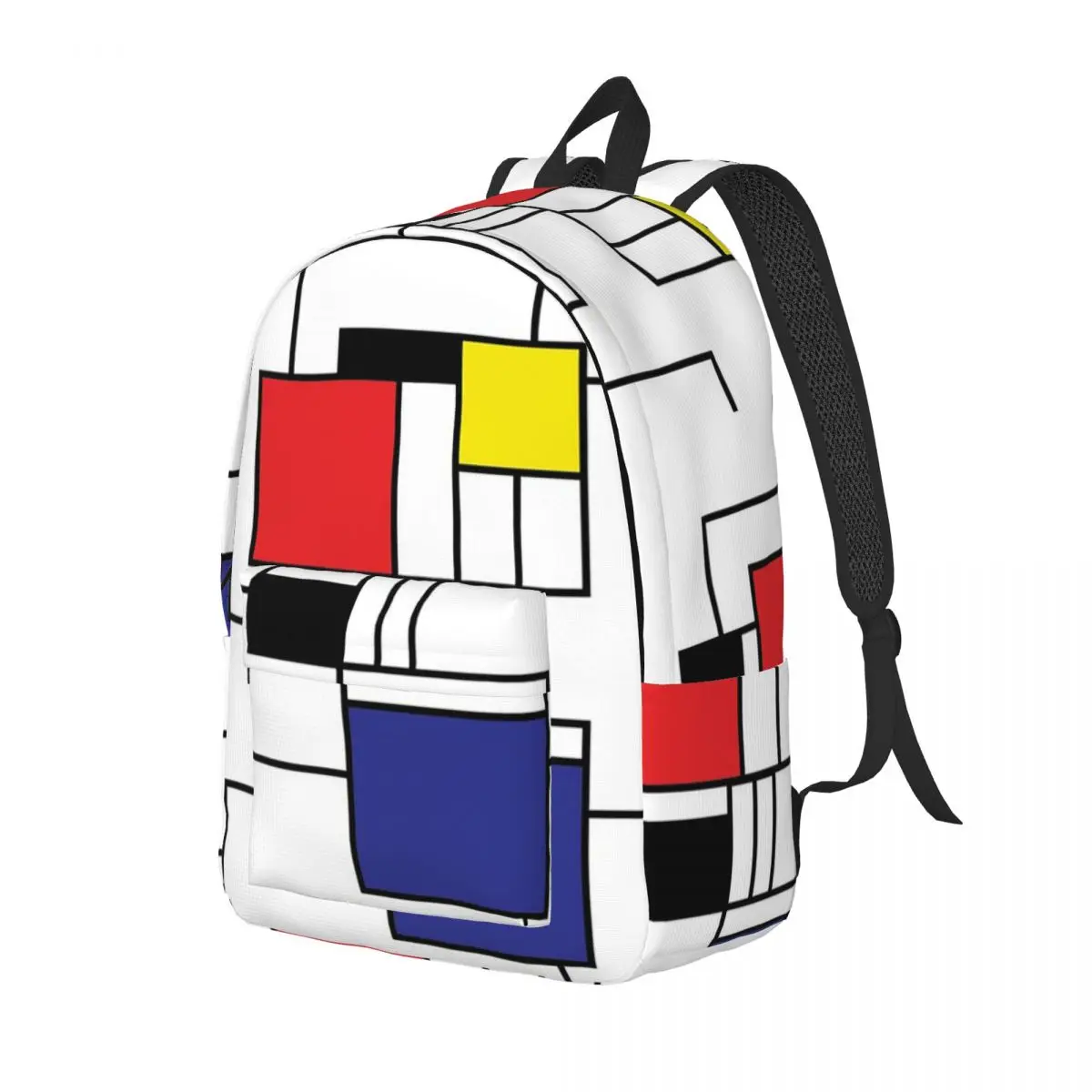 Piet Mondrian Minimalist De Stijl Modern Art Backpack Daypack Large Capacity Kids BookBag School Bag Shoulder Bags for Men Women