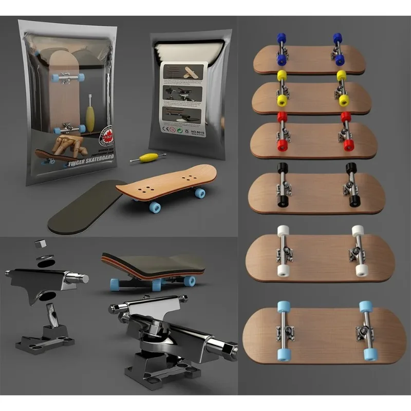 

Набор из 1 деревянного фингерборда с профессиональными стэндами, игрушка-фингерскейт, новинка, рождественский подарок для детей и взрослых