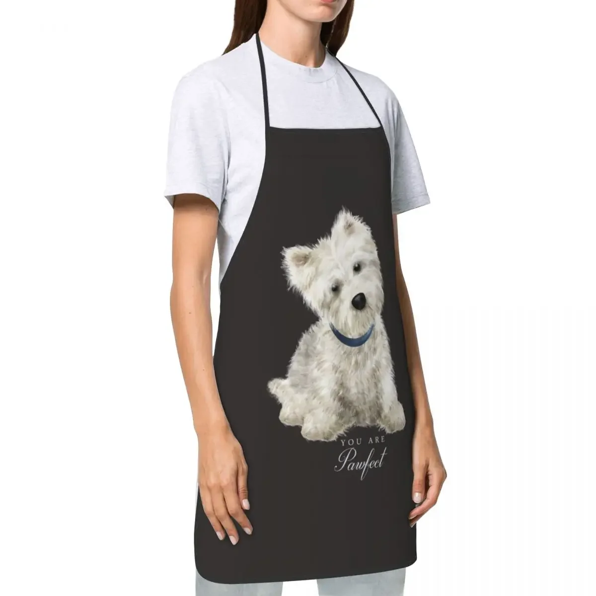 Westie West Highland White Terrier Dog Aprons Women Men Adult Unisex Kitchen Chef Bib Tablier Cuisine Cooking Baking Gardening