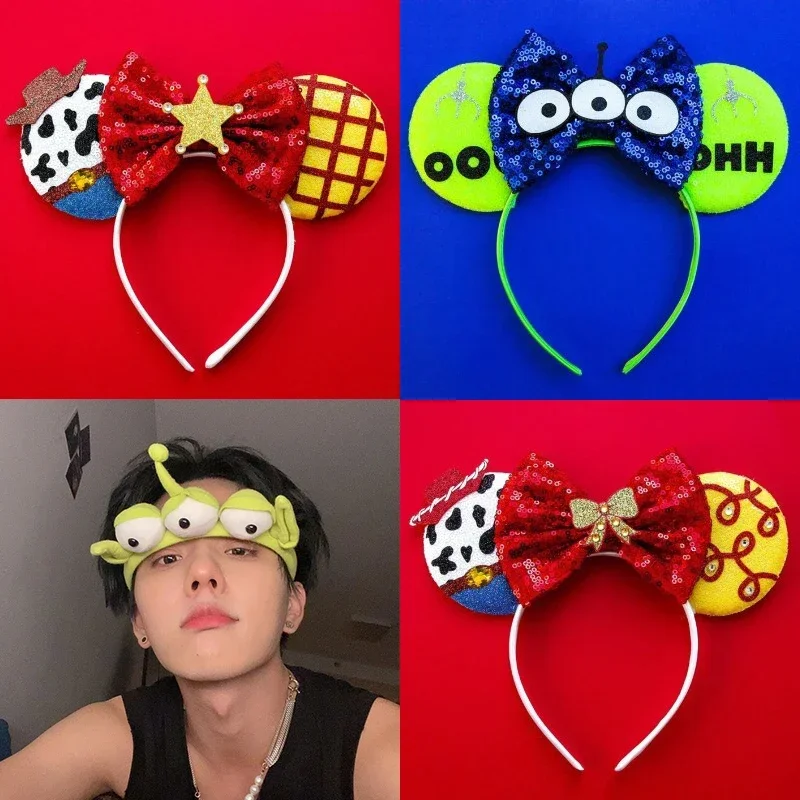 Pixar Cars Cartoon Headbands para Mulheres, Disney Orelhas Headwear para Meninas, Faixas de Cabelo Relâmpago McQueen 95 Headwear para Criança