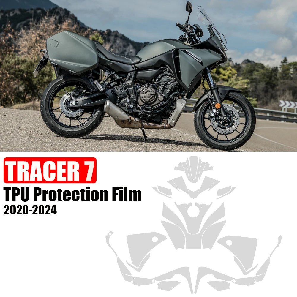 

2020-2024 Tracer7 Motorcycle PPF Complete Paint Protective Film Fairing For Yamaha Tracer 7 TPU Invisible Car Cover Stickers