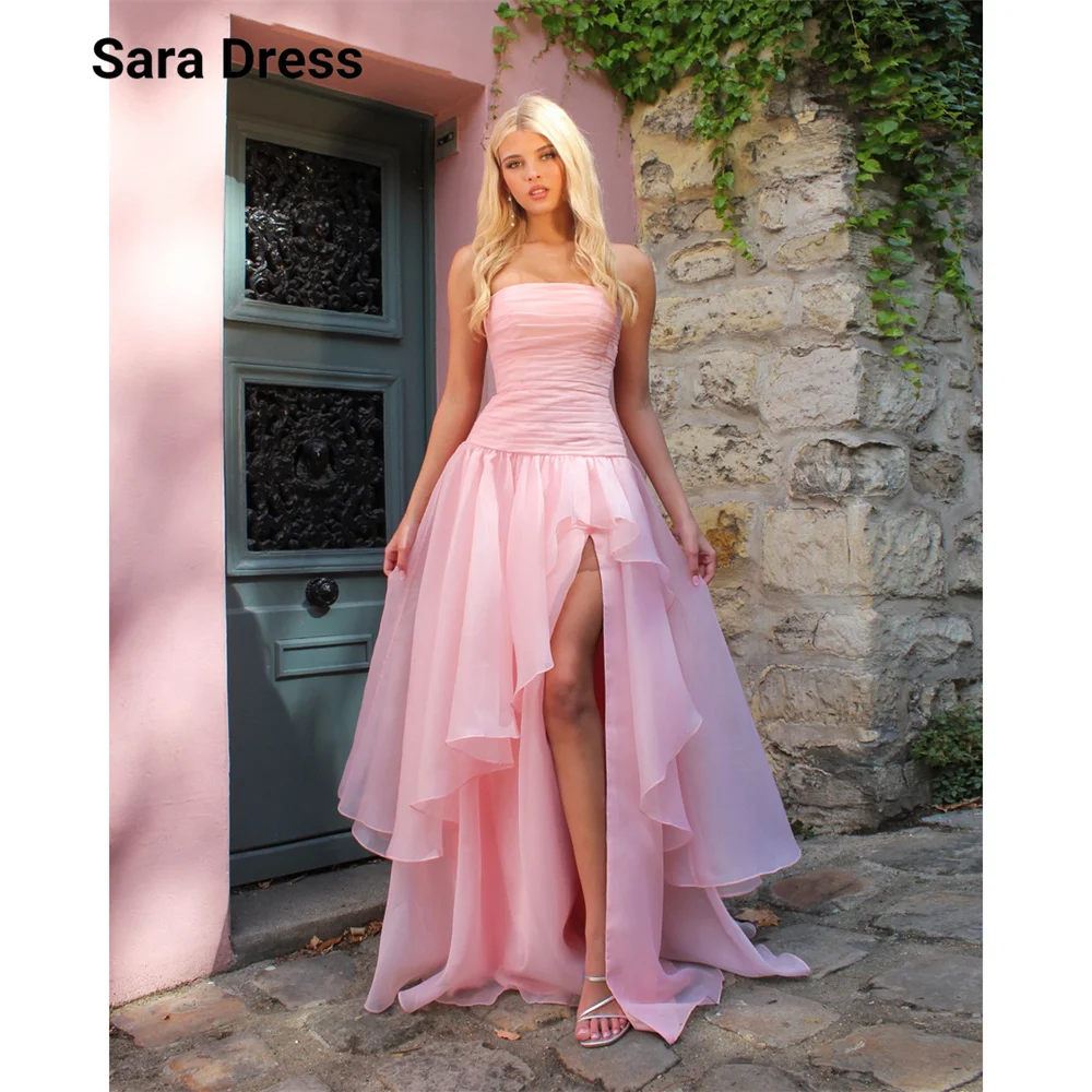 

Sara A Line Lace Embroidery Long Sleeves Ankle Length Bridesmaid Dresses for Special Occasions Women's Day Dress 2026 Elie Saab