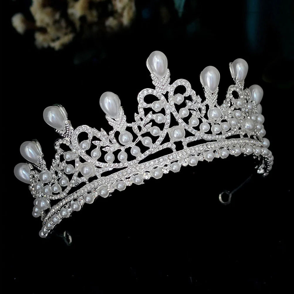 

Bridal Tiara Pearl Rhinestone Elegant Wedding Headpiece Wedding Hair Jewelry for Women Princess Crown Bridal Hair Accessories