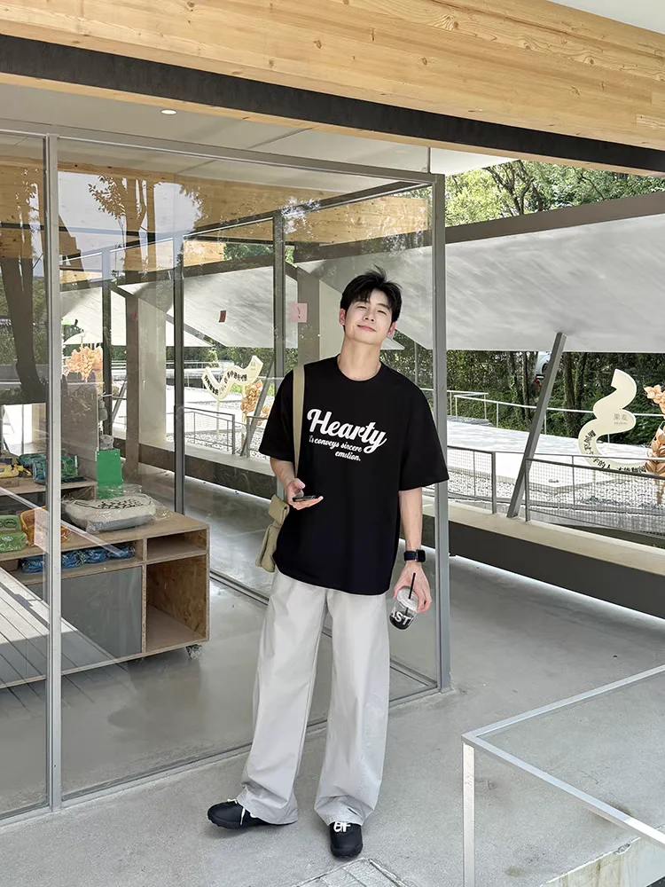 

American Sle Casual Paratrooper Workwear Pants Men's Cleanfit Versatile Loose Splicing Long Trousers Summer Straight Leg Ca...