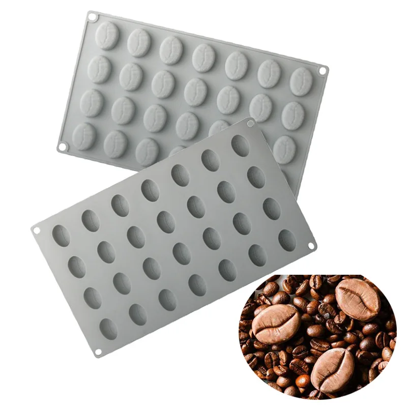 

Bakeware Coffee Bean Shape Silicone Mold for Cake Mousse Dessert Chocolate Non-Stick Soap Mould Cake Decorating Tools