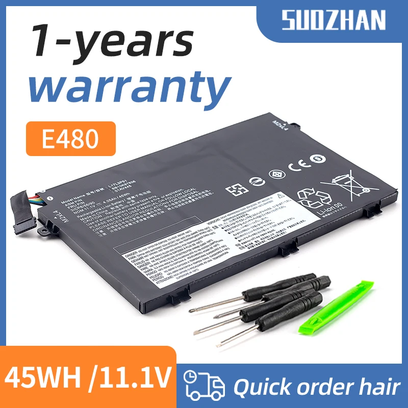 

SUOZHAN L17L3P51 Laptop Battery For Lenovo ThinkPad E15 E480 E490 E495 E580 E585 E590 E595 Series 01AV445 L17M3P52 SB10K79606