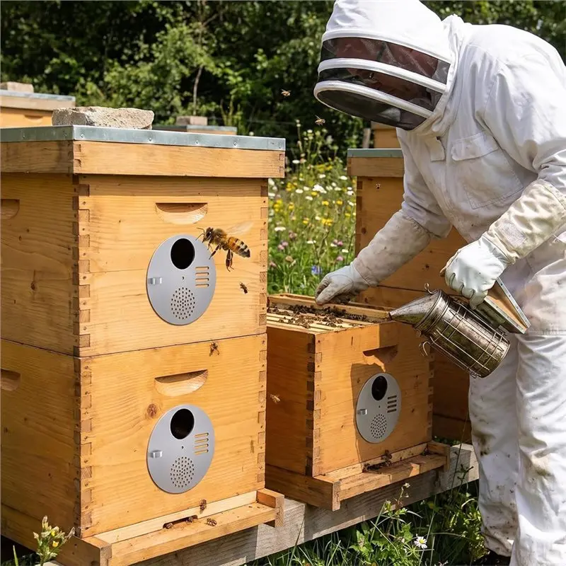 ABKY-Beekeeping Tools Stainless Steel Bee Hive Nuc Box Entrance Disc(12 Pcs), Bee Hive Entrance Gates, Beekeeping Supplies