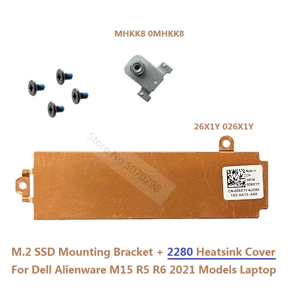 

New M.2 2280 2230 SSD Solid State Drive Mounting Bracket Heatsink MHKK8 FJ75H 26X1Y For Dell Alienware M15 Ryzen Edition R5 R6