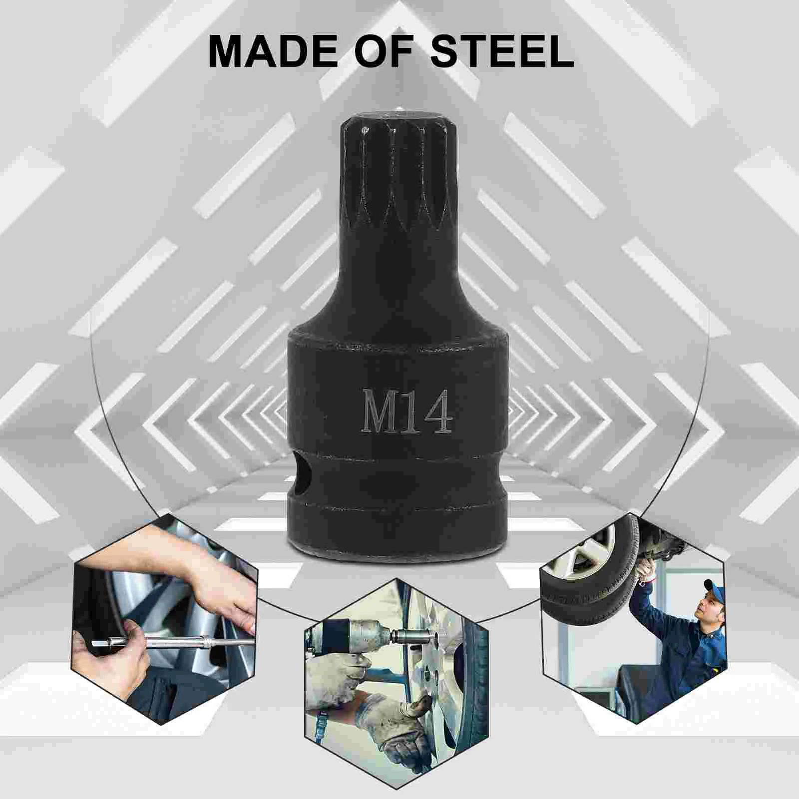 M14 Brake Caliper Brake Screw Removal Sleeve Auto Triple Bit Socket M14 Triple Square Socket Car Socket