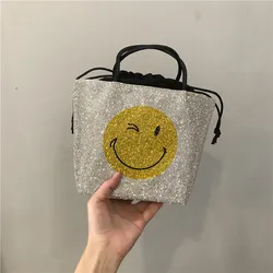 Borsa a secchiello alla moda Borsa da donna Glitter Strass lucidi Borsa da sera con diamanti Borsa a tracolla con pochette per festa di nozze