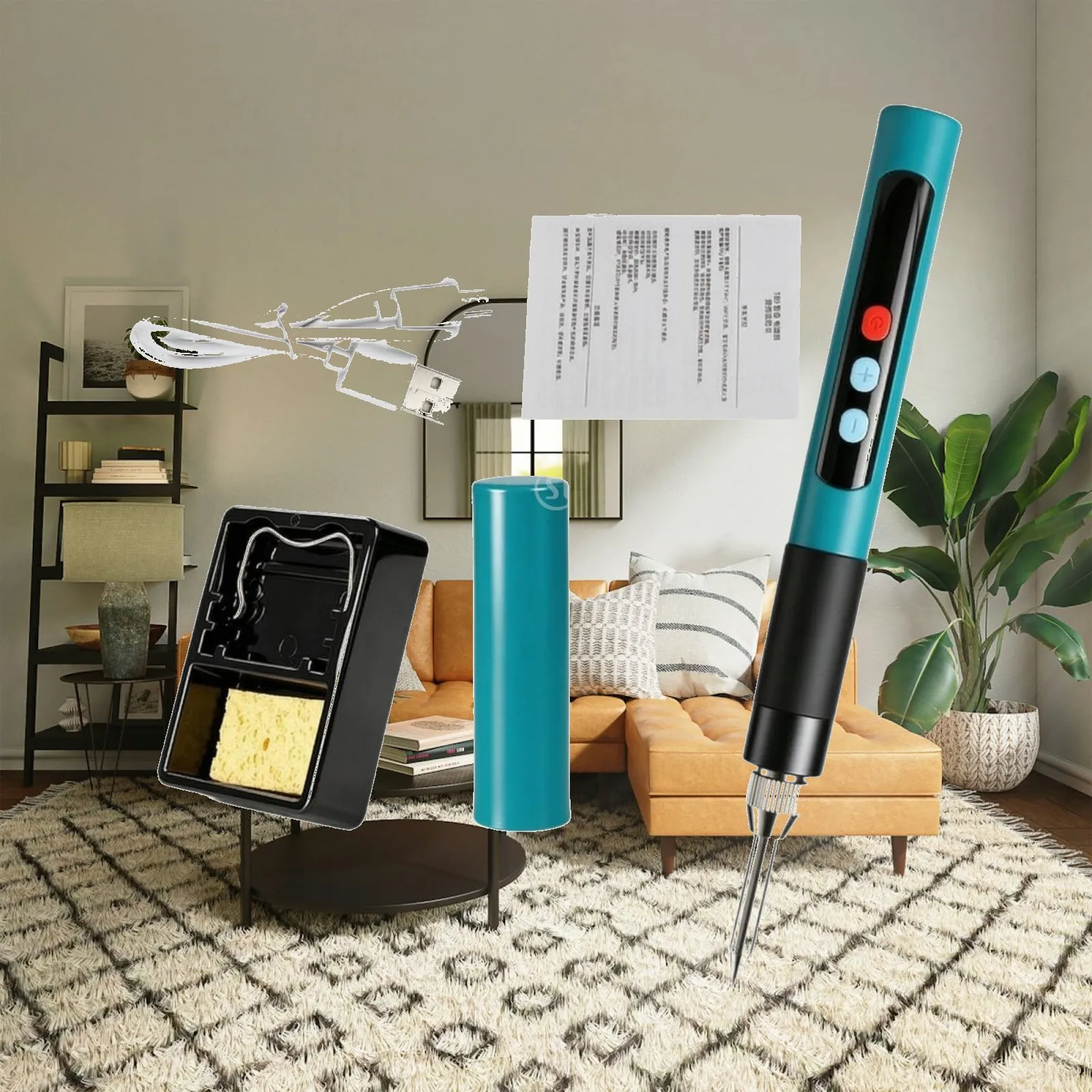 Rechargeable Soldering Iron | Adjustable Temperature Control, Ceramic Heating heating component, Soldering Iron with Digital