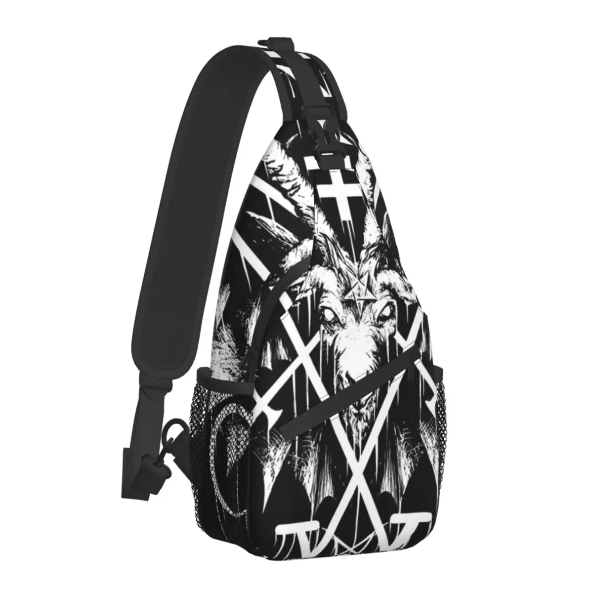 Baphomet Art Crossbody Bag Sports Sigil Of Lucifer Chest Bag Unisex Women Man Fashion Shoulder Backpacks Travel