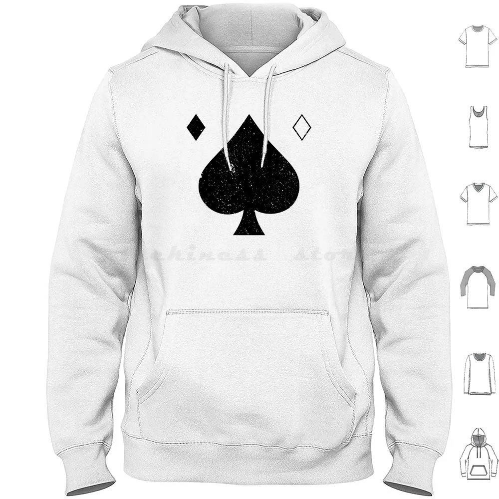 Spades And Diamonds Black Hoodie Cotton Long Sleeve Destiny Game Suros Hakke Omolon Raid Gear Regime Gun Manufacture