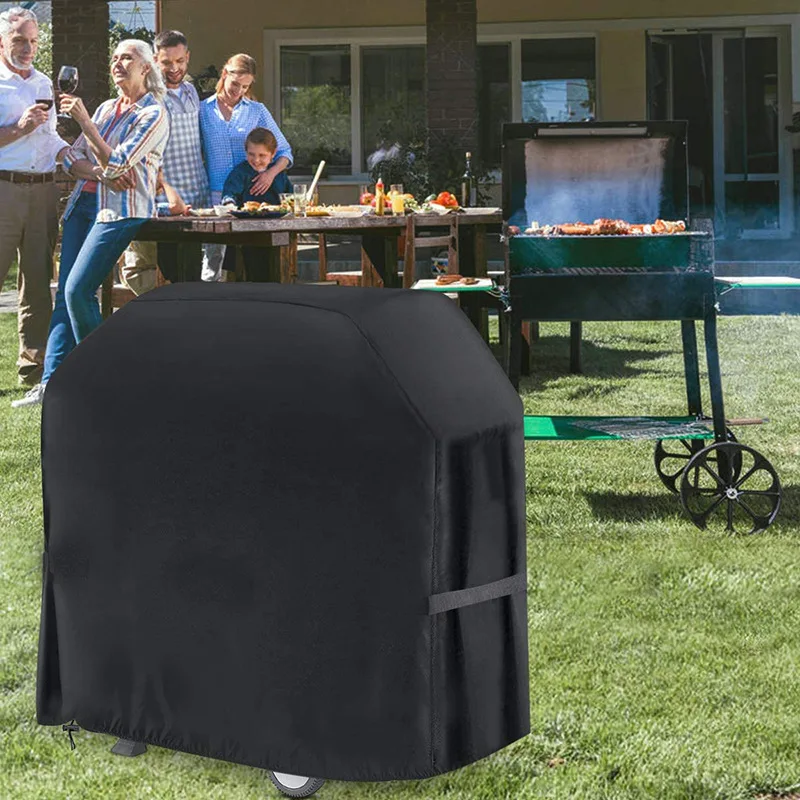 210D BBQ Cover Anti-Dust Black Waterproof Weber Heavy Duty Charbroil Grill Cover Rain Protective Barbecue Cover Round