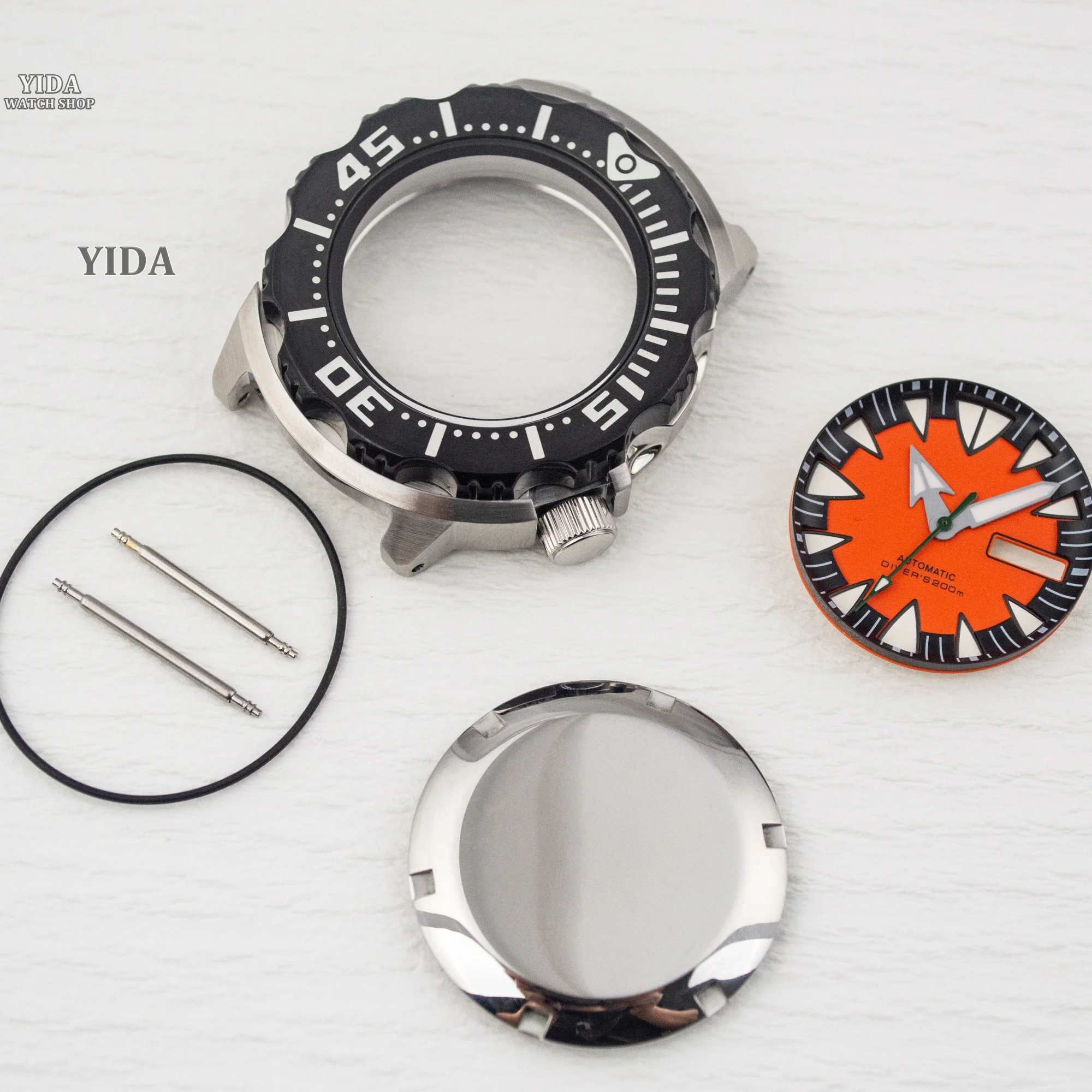 Для корпуса Monster, нержавеющая сталь, 20 АТМ, водонепроницаемый корпус NH36, циферблат, 28,5 мм, зеленые светящиеся стрелки для лица, детали механизма NH36A/4R