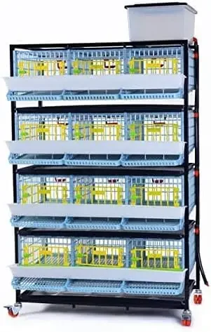 

Quail Breeding Cage Indoor 4 Layer Stackable Quail Coops Quail Pens Easy Clean Rust-Free Easy Egg Collection