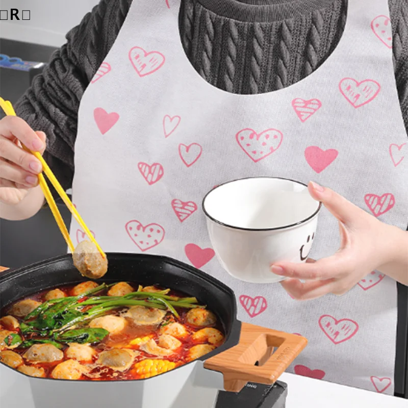 〔R〕Disposable Apron For Hotpot Oil-proof Anti-fouling Aprons Adults Portable Cleaning Cooking Non-woven Waterproof〔Winter2〕