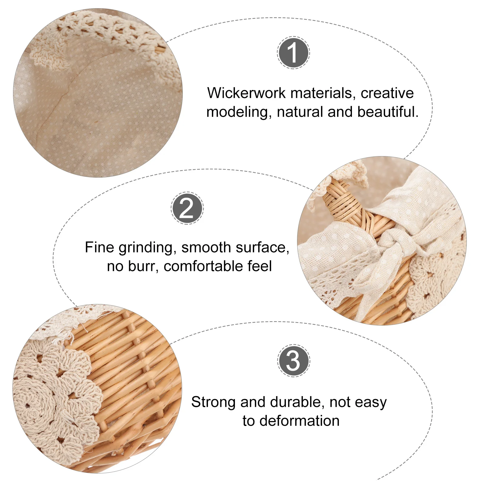 

1Pcs Handheld Shopping Basket Premium Willow Weaving Picnic Storage Basket Portable Fruit Vegetable Kitchen Organizer