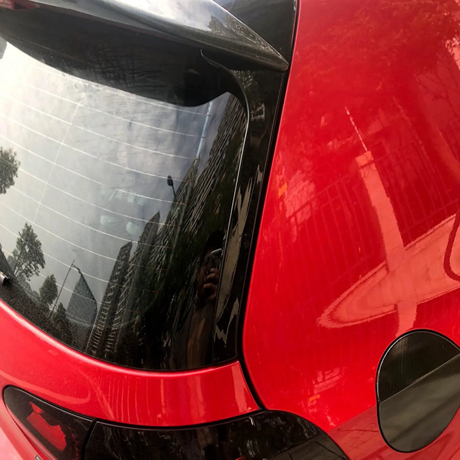 

2 Pair Rear Window Side Spoiler Stickers Trim Cover Black & Gloss Black