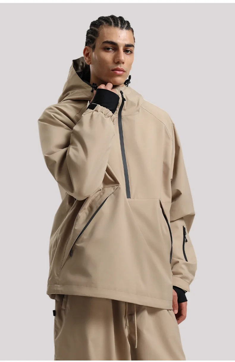 Gsou Snow 2025, neue Unisex-Snowboardjacke, Kapuzenpullover, wasserdicht, atmungsaktiv, lockere Passform, professioneller Skianzug für Männer und Frauen – Detail 7