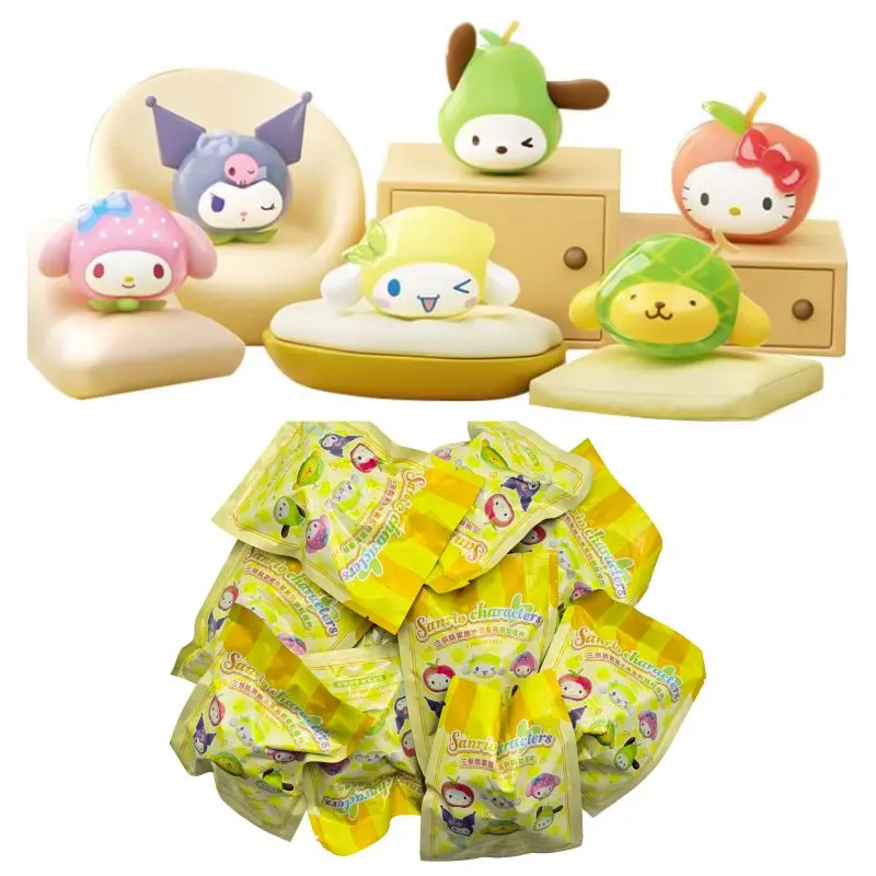 

Original Sanrio Hello Kitty Kuromi Fruit Series Cartoon Anime Figure Blind Bags Toy Collect Ornaments Children's Birthday Gifts