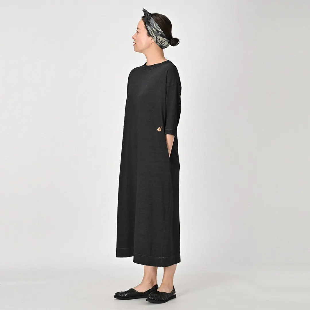 Nya japonais Sle longue robe en coton avec broderie noeud en bambou décontracté ample minceur été Dr t-shirt Dr