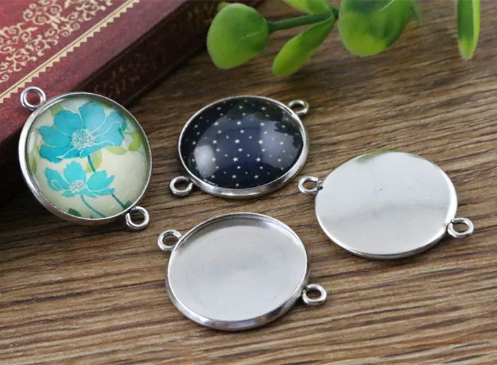 ( No Fade ) 10pcs 20mm Inner Size Stainless Steel Material Simple Style Cabochon Base Cameo Setting Charms Pendant Tray (D3-36)