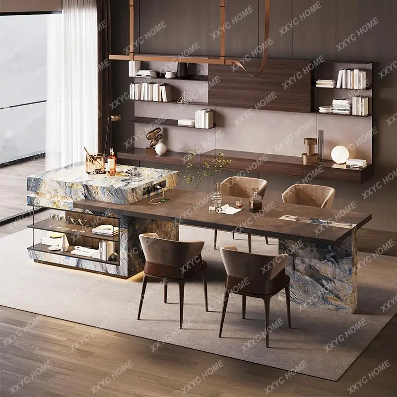 XX Extendable Luxury Stone Kitchen Island, Dining Table & Breakfast Bar for All Space Sizes, Stain Resistant&Durable,