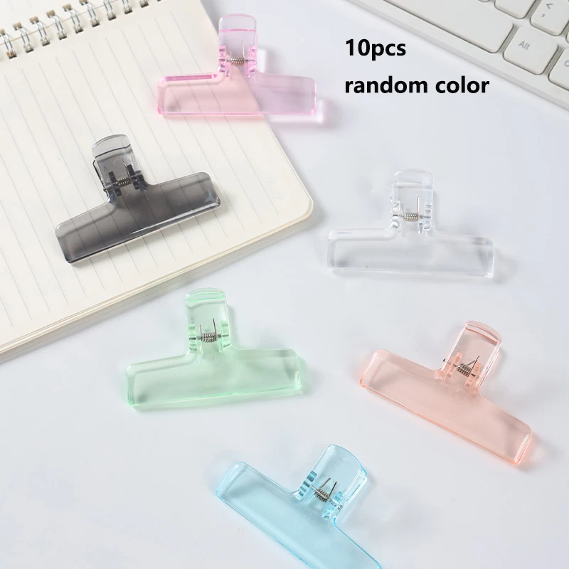 10 pcs Transparent small clips, acrylic document long-tail clips, bill and data organization clips, office swallowtail clips