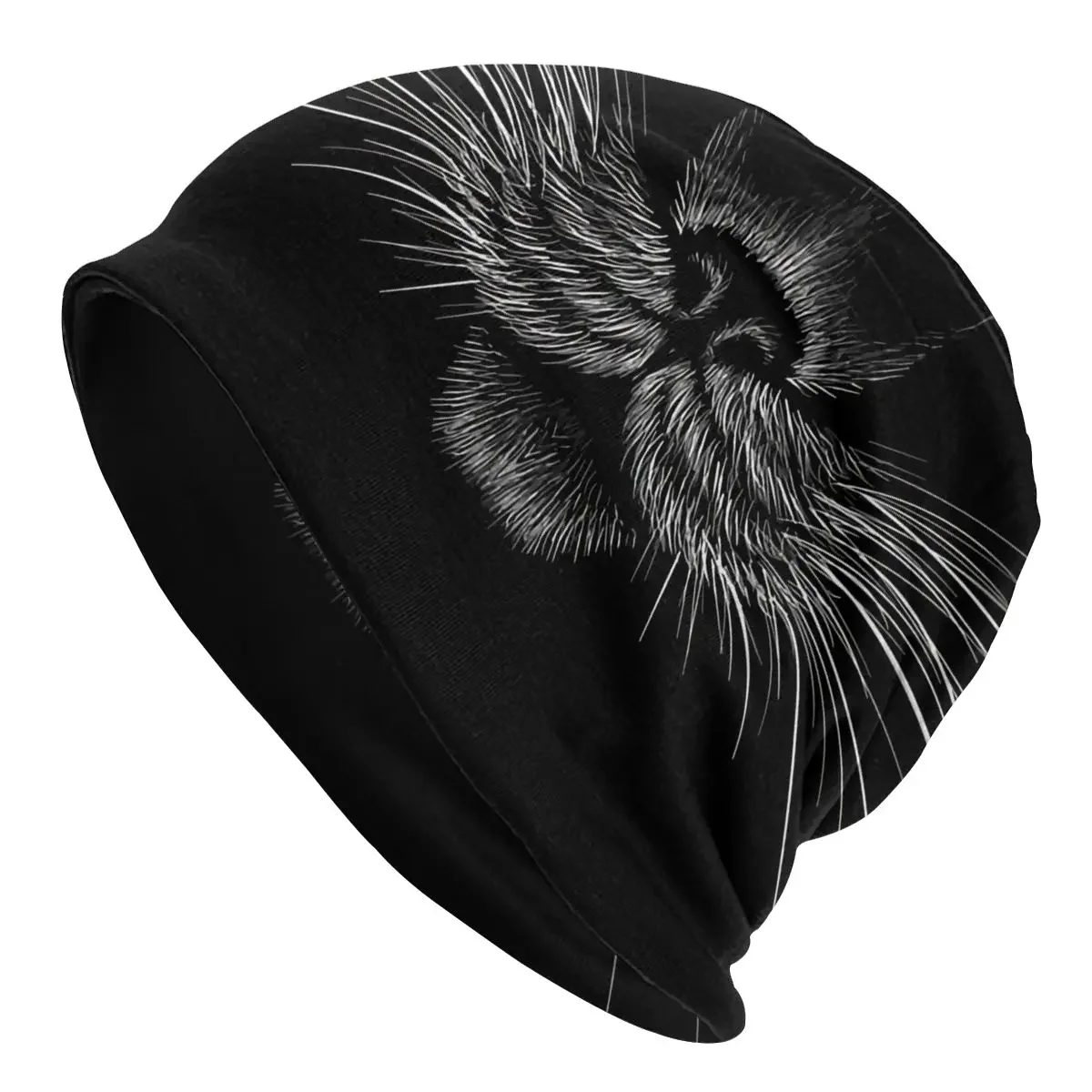 Black Cat Panther Animal Face Men Women Beanies Cycling Ski Cap Double Layer Fabric Bonnet Hat