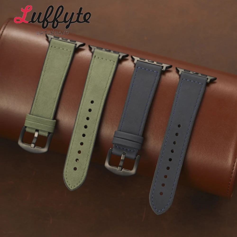 Herren Vintage Business Silikon-Uhrenarmband für Apple Watch Series 1-11 Ultra SE, weiches Armband für iWatch 38mm-49mm