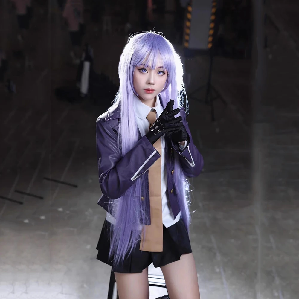 6PCS Anime Danganronpa kirigiri kyoko Cosplay Costume Uniform Anime Halloween Costumes for Women Men Clothes Accessorie Prop