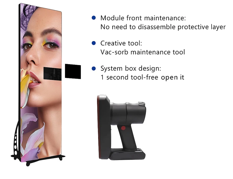 LED Display Advertising Display Foldable Portable P18 Digital Signage LED Screen Floor Stand LED Poster Display With WIFI USB