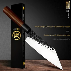 5.5'' Kitchen Chef Knife Hammer Blade Stainless Steel Kiritsuke Knives Meat Slicer Fruit Cutter Vegetables Chopping Grandsharp