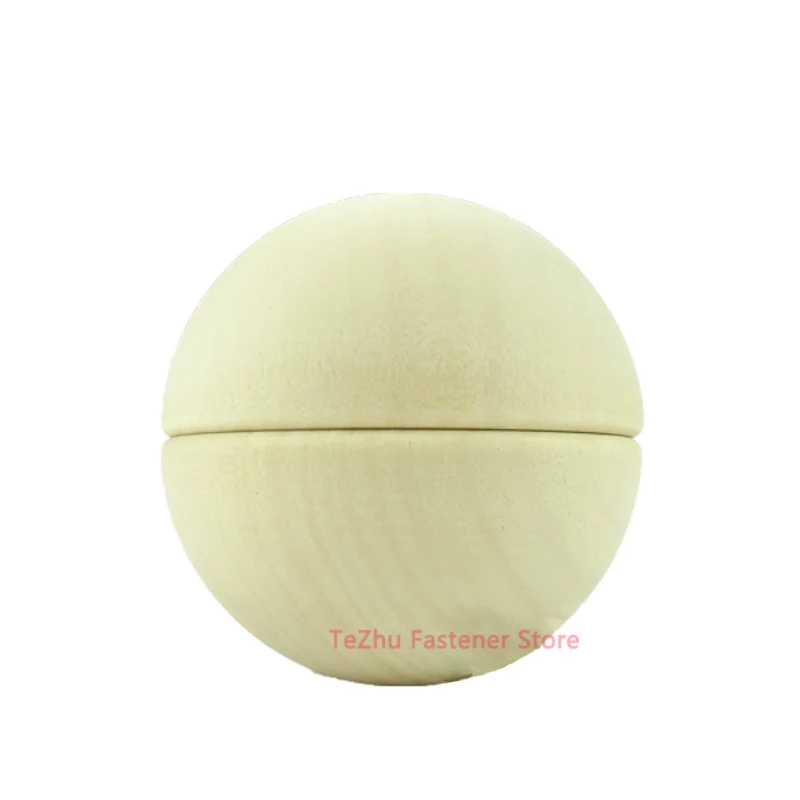 10mm-90mm Diameter Half Wood Ball Natural Logs Handmade Wooden Round Beads DIY 10 12 15 18 20 25 30 35 40 45 50 60 70 75 80 90mm