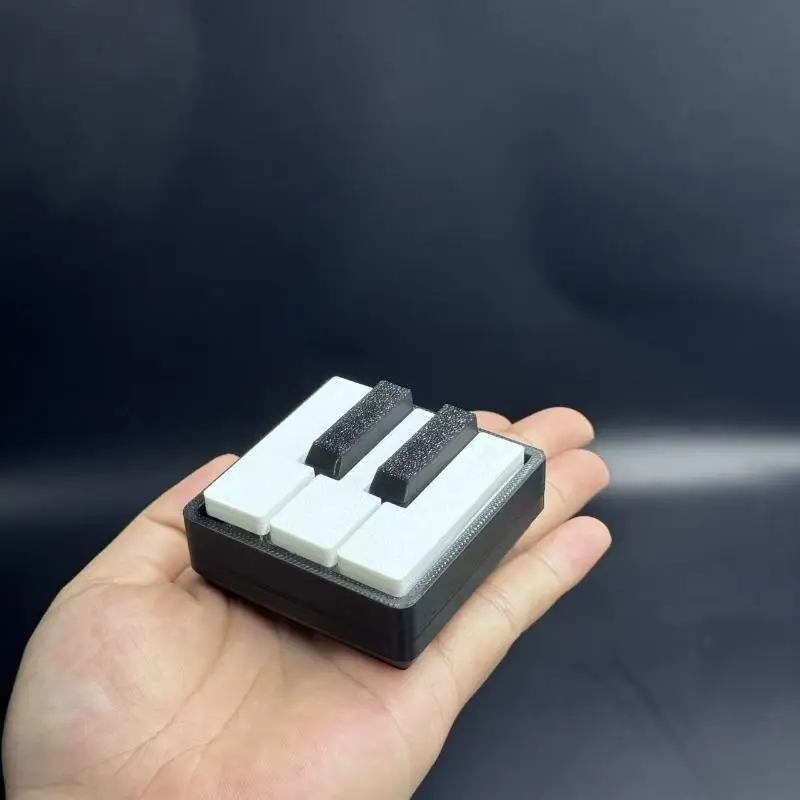 Mini Piano Keyboard Fidget Clicker Toy Satisfying Press Feel Portable Keyring for Travel Commute Stress Relief Small Gift view 4
