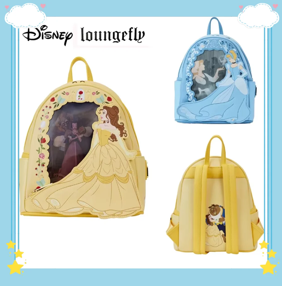 

Genuine Disney Loungefly Beauty And Beast Backpack Cinderella Princess Bag Backpack Perspective For Girlfriend Backpack Gift