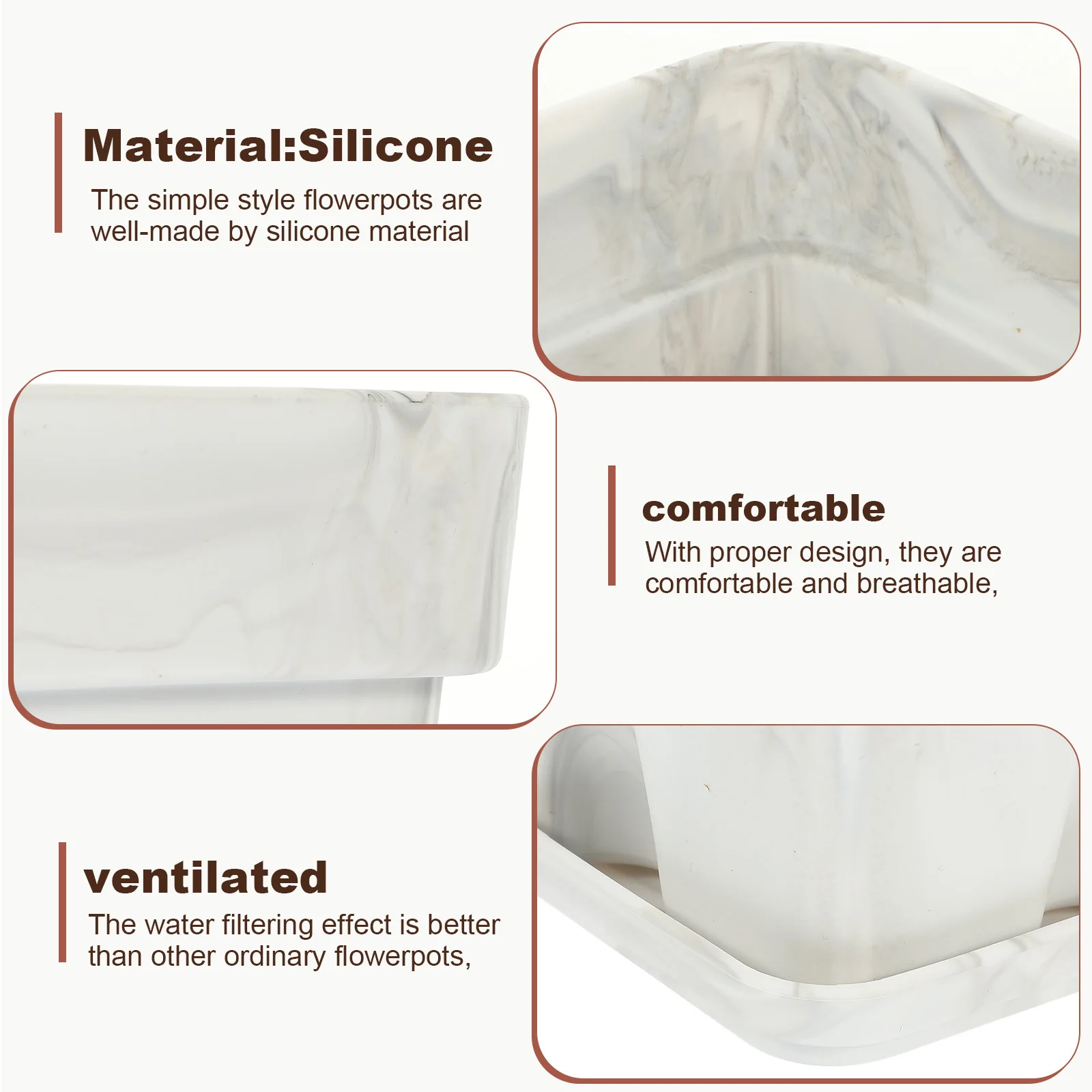 

2 set Marbling Flower Pots With Tray Plastic Planters For Indoor Outdoor Orchid Succulent Cactus Bonsai Garden Decor Planter Pot