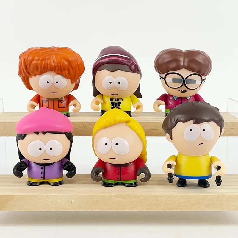 6Pcs/Set South Park Anime Figure The Stick of Truth Kenny McCormick Stan Marsh Cute Lovely Dolls American Band Ornaments Toy