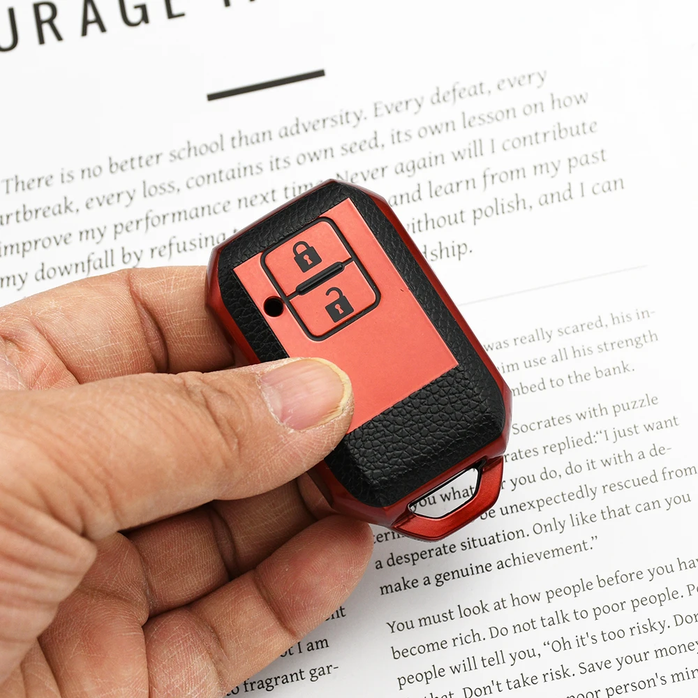 TPU Leather Car Remote Key Case Cover Shell Fob Holder Auto Keyless Protector Bag For Suzuki Swift Wagon Jimny Sierra Spacia