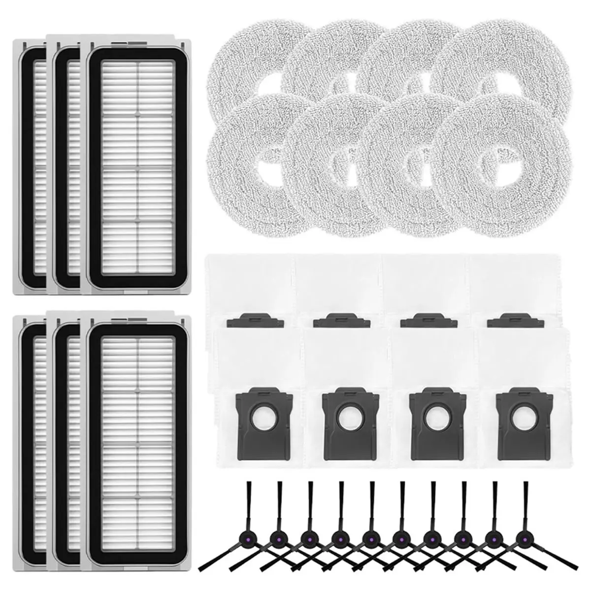 A1830U Aug. For X50 / X50 X-Treme Replacement Parts Accessories Side Brush HEPA Filter Mop Pad Dust Bags