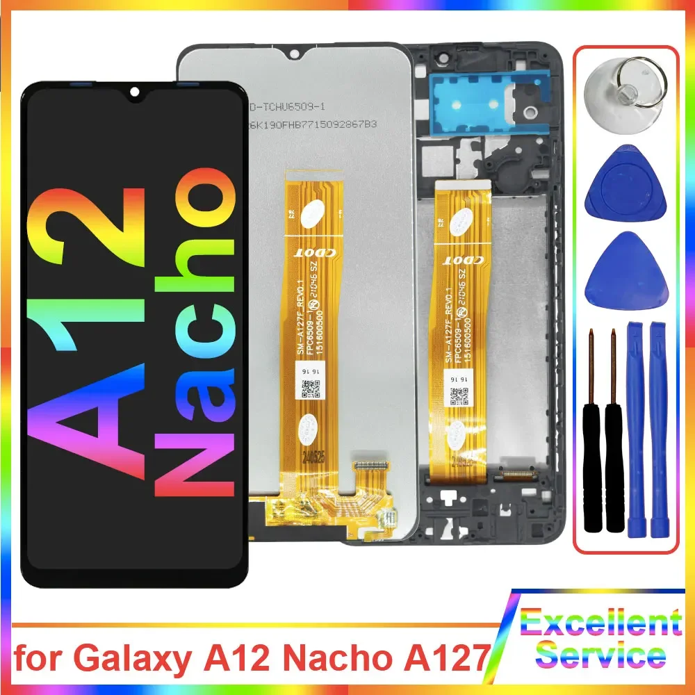 

New Tested LCD for Samsung Galaxy A12 Nacho LCD Display Touch Screen Digitizer for Samsung A12 A127F A127M LCD Replacement