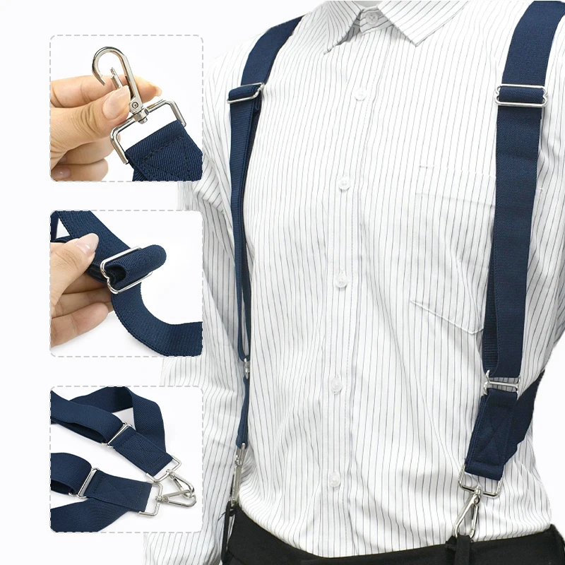 

1Pc 3.5*125cm Adult Men's Suspender Man Braces Metal Hook 2 Clips Buckle Suspenders for Men Pants Suit Jockstrap Accessories