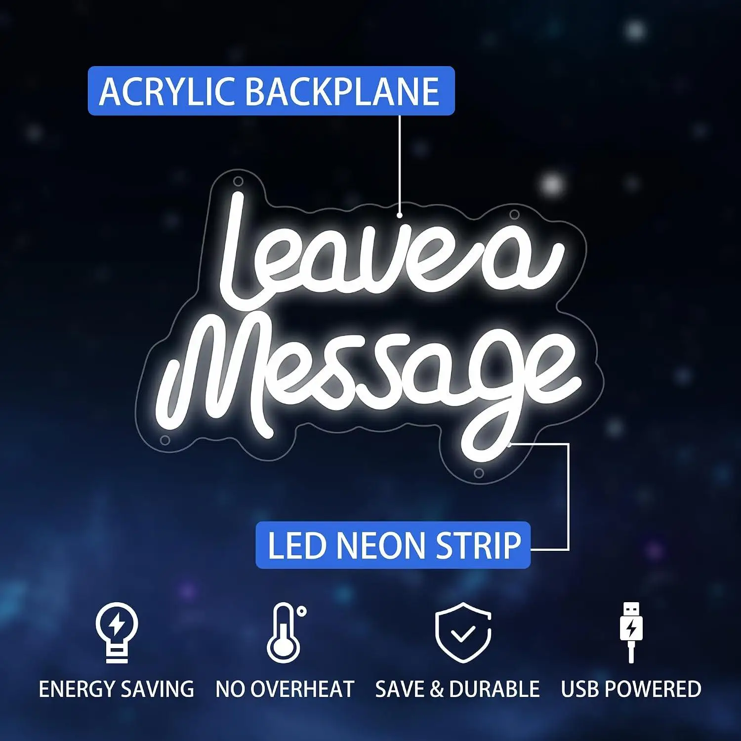 Leave A Message Neon Sign USB Dimmable LED Neon Light for Home Business Shop Bar Pub Store Wall Decor Message Board Decoration