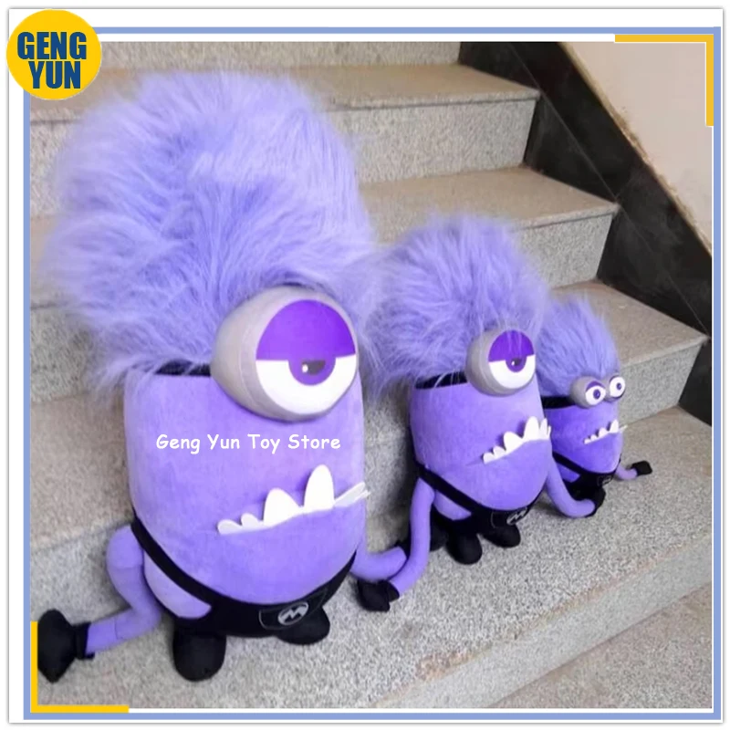 30/45/60CM Purple Minions Plush Doll Despicable Me Same Oaragraph Cartoon Anime Fun Stuffed Toys Children Kids Peluche Xmas Gift