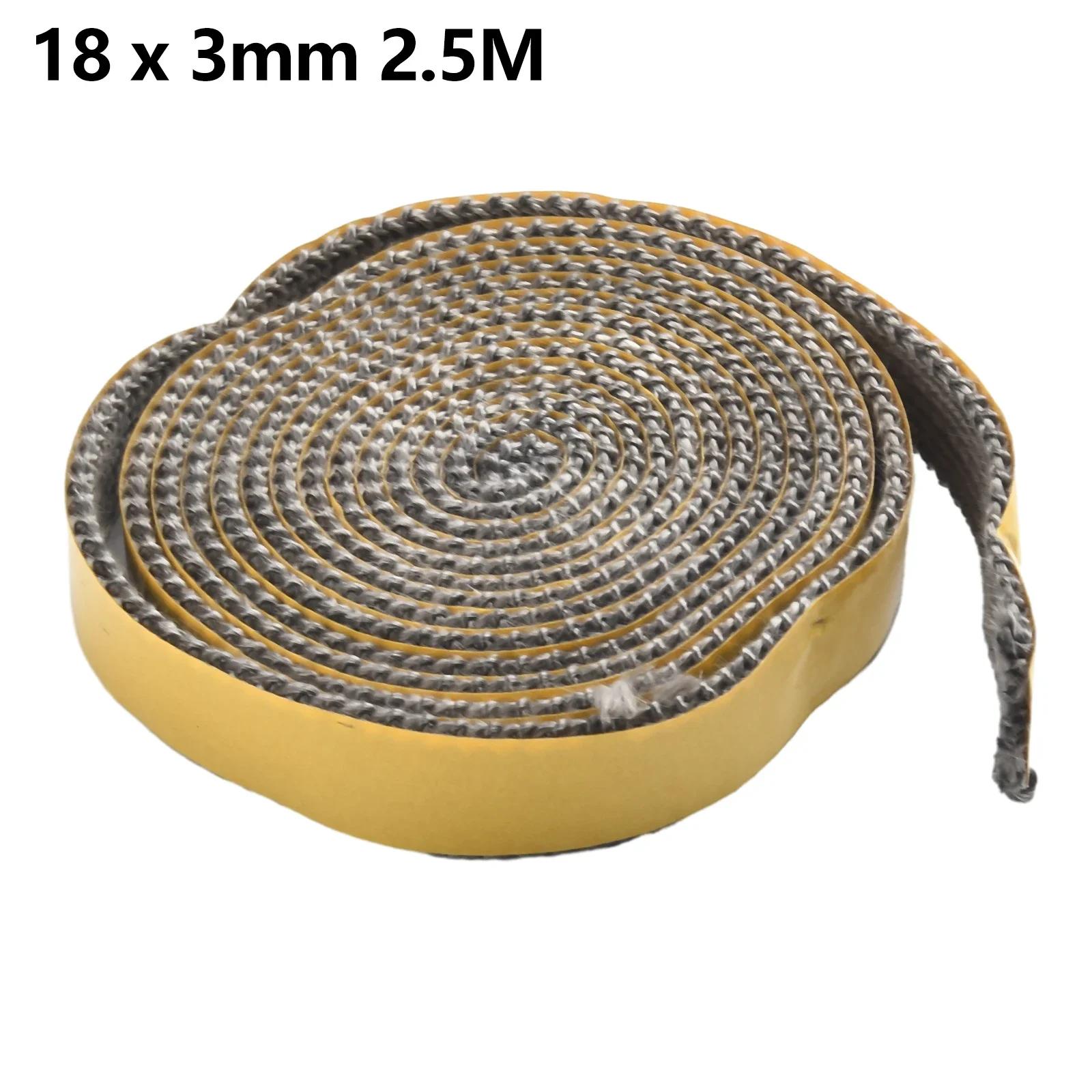 1PC 2.5M 18x3mm Fiberglass Self Adhesive Glass Seal Wide Black Flat Stove Rope Stove Fire Rope For Chimneys Fireplaces