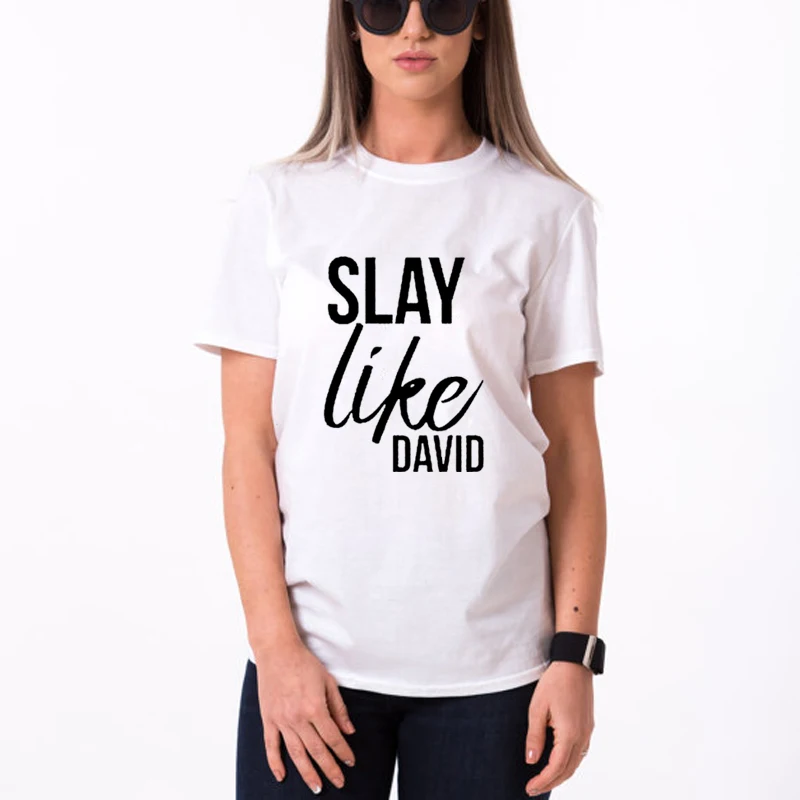 Fashion Shirts Bible Verse  Slay Like David Christian T- for Women Summer Style Hot Sale Unisex Shirt Top