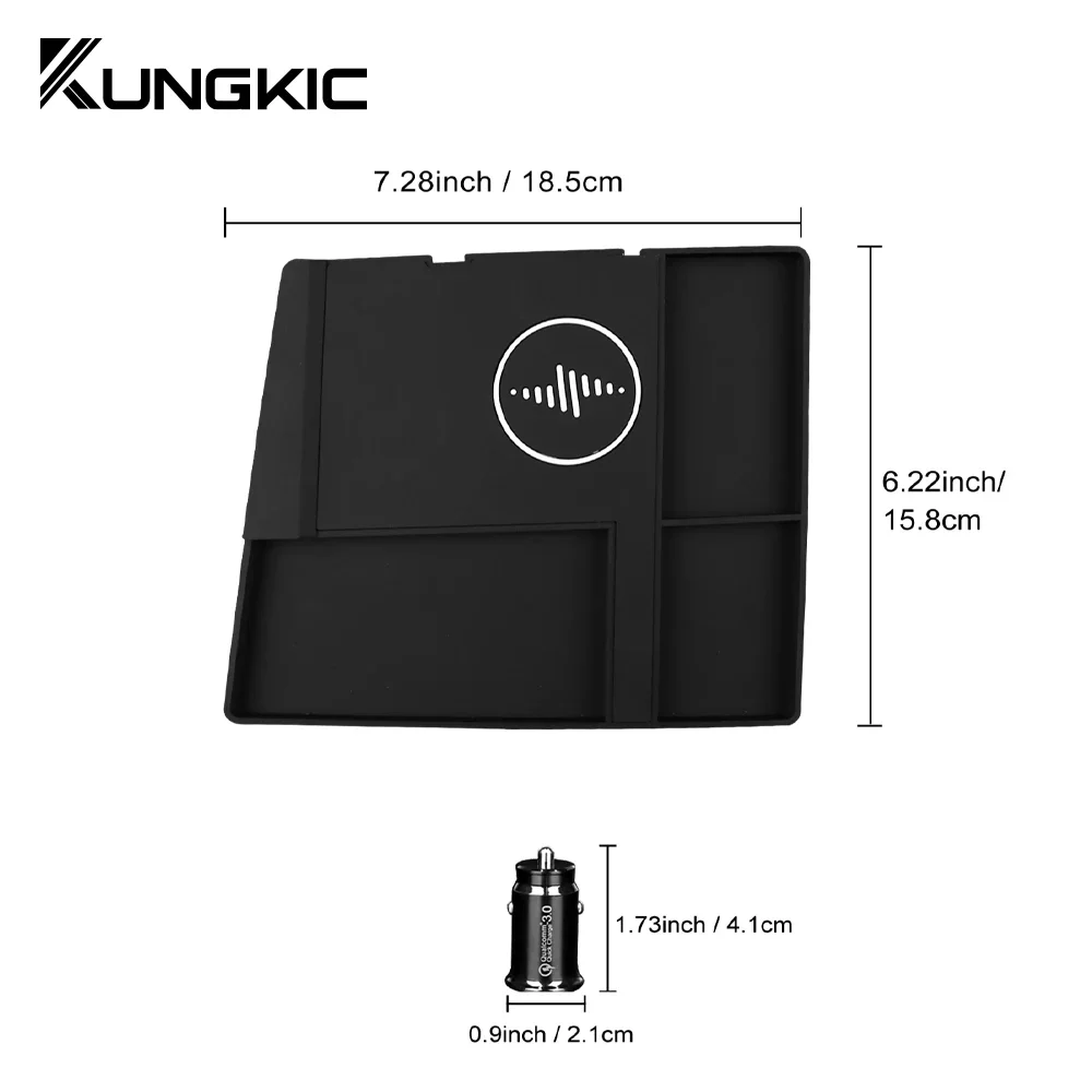 For Hyundai Elantra SEL Avante CN7 2021 2022 2023 2024 15W Car Wireless Charger Mobile Phone Fast Charging Holder PVC Accessory